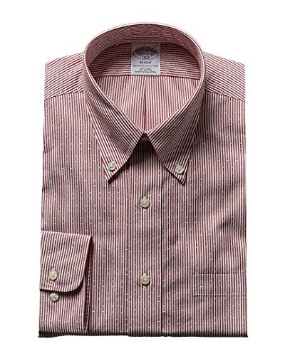Brooks Brothers Mens Regent Fit Dress Shirt, 15 32/33, Red