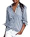 ZANZEA Women Vertical Stripe Lapel Casual Long Sleeve Button Pocket Blouse Shirts