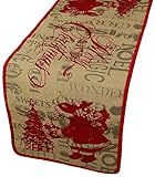 Xia Home Fashions Saint Nick Printed Burlap Christmas Table Runner, 13 by 54-Inch