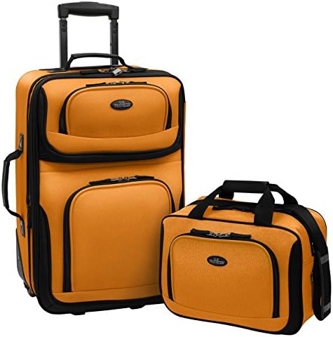 U.S. Traveler Rio Rugged Fabric Expandable Carry-On Luggage Set, Mustard/Orange, 2-Piece 1 U.S. Traveler Rio Rugged Fabric Expandable Carry-On Luggage Set, Mustard/Orange, 2-Piece