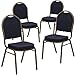 Flash Furniture 4 Pk. HERCULES Series Dome Back Stacking Banquet Chair in Navy Patterned Fabric - Gold Frame