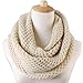 Winter Warm Weave Knitting Crochet Women Neck Warmer Infinity Scarves Loop Scarf Great Christmas Gift,Beige
