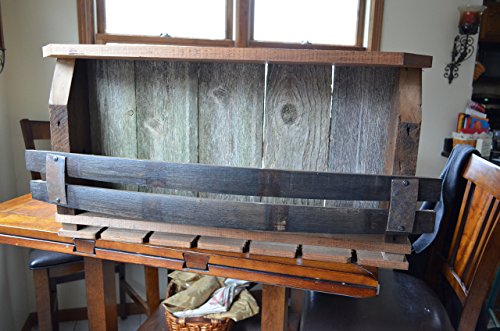 Barn Wood Wine Rack - with Whiskey barrel staves