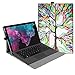 Fintie Case for Microsoft Surface Pro 6 / Pro 5 / Pro 4 / Pro 3 - Multiple Angle Viewing Portfolio Business Cover, Compatible with Type Cover Keyboard (Love Tree