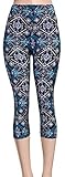 VIV Collection Plus Size Printed Brushed Capris (Sparkles S2)