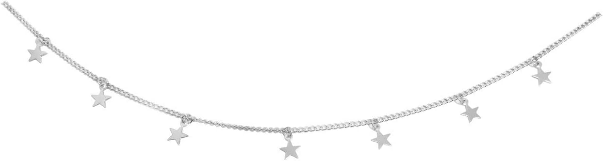 ROSTIVO Star Necklace for Women Trendy Star Necklace Choker (Silver)