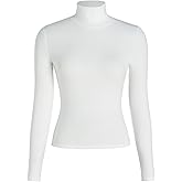 CIDER Turtle Necks Tops for Women Long Sleeve Shirts Mock Neck Solid Basic Tee Slim Fit Soft Base Layer Fall Tops