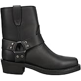 Dingo Boots Mens Rev Up Harness Motorcycle Boots Ankle - Black - Size 9 D