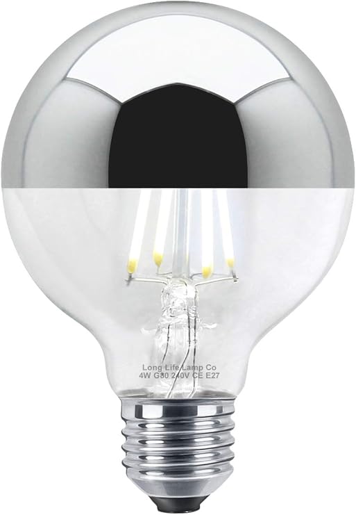 4w LED Crown Silver Light Bulb Mirror Top E27 Cool White Amazon.co.uk