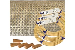 Pressed Cane Webbing Kit 5/8" Medium Open Mesh with splines, Wedges and Instructions