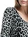 Allegra K Women's Halloween Long Sleeve Ruffle Blouse Scoop Neck Animal Print Peplum Top Medium Grey-Leopard
