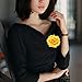 BinaryABC Artificial Rose Flower Hairpin Hair Clips,Flower Brooch for Women Party (Yellow)