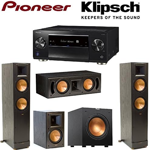 Pioneer Network AV Receiver Audio & Video Component Receiver,Black (SC-LX801) + Klipsch RB-51 II Bookshelf + Klipsch - RC-42 II Center + Klipsch R-10SW Subwoofer + Pair of Klipsch RF-82 II Bundle