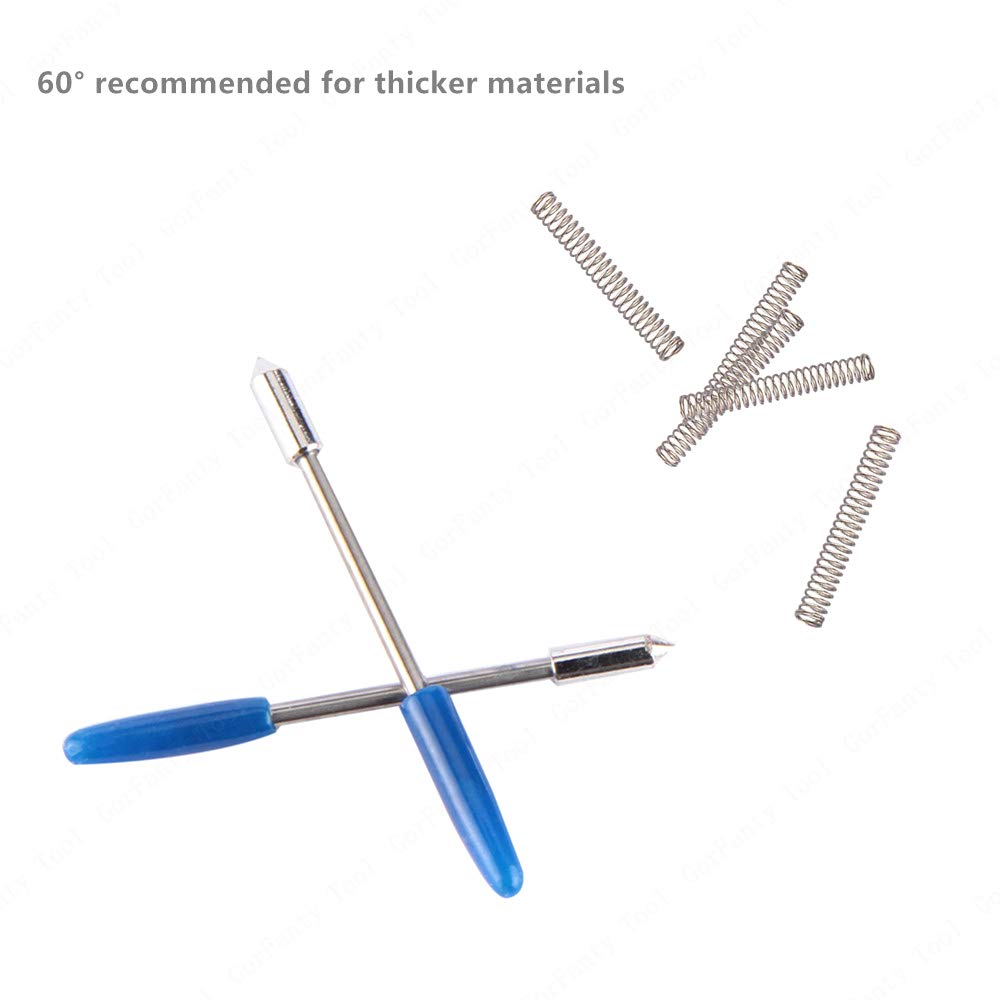 GorFanty 30/45/60 Degree Graphtec Blades Vinyl Cutter Lettering Blade Bits Cutting Plotter Tungsten Steel Carbide with Springs Pack of 10: Industrial & Scientific