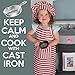 Dapper&Doll Kids Apron and Chef Hat - Gift Set for Boys Girls Ages 4-10 - Red Stripe