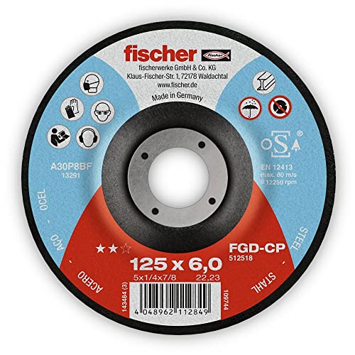 fischer CP Offset Grinding Wheel for Steel Application 6/125mm Bore Diameter 22.23mm Set of 25 at Amazon