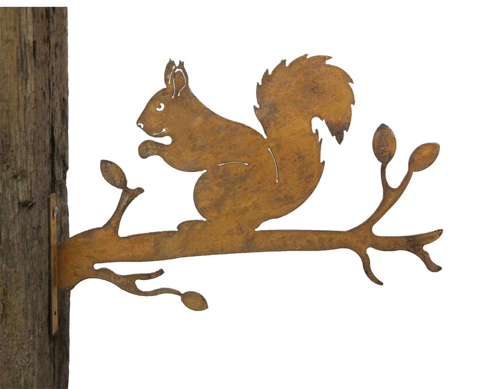 Rusty Metal Garden Stake Rusty Garden Decoration Rusty Squirrel Decoration Rusty Squirrel Decoration (Squirrel Powder Coated Squirrel)