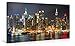 PICANOVA Illuminated Manhattan New York 100 x 50 cm - Premium Canvas Print - Art Print on 2 cm Wooden Stretcher Frame for Bedroom and Living Room Print on Canvas, Multi-Colour