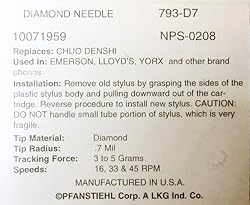 Pfanstiehl Replacement Phonograph Needle Stylus