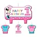 Minnie Mouse First Birthday Fun To Be One 1st Birthday Party Supplies Decoration Pack Includes: Swirl Decorations, Baby Bib, Birthday Candles, Balloons, High Chair Decoration Kit, and Birthday Pin