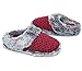 Ofoot Women's Cashmere Knitted & Plush Memory Foam Anti-slip Indoor Slippers with TPR Sole (9-10 B(M) US, Red with Black Stripe)