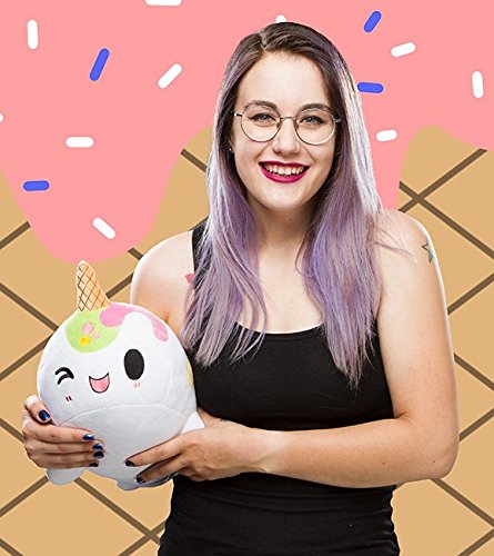 ThinkGeek Ice Cream Nomwhal - Large Rainbow Sherbet Narwhal Plush!