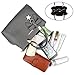 Fantastic Zone Women Handbags Fashion Handbags for Women PU Leather Shoulder Bags Messenger Tote Bags Grey