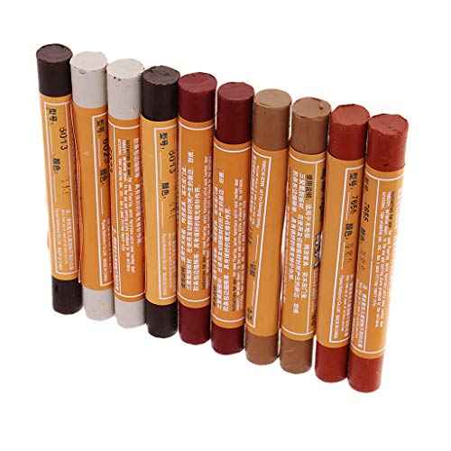 Prettyia 10Pcs Furniture Repair Crayons Wood Markers Wax Sticks for Stains, Scratches, Wood Floors, Tables, Desks, Carpenters, Bedposts, Touch Ups, Cover Ups - Thumbnail 5