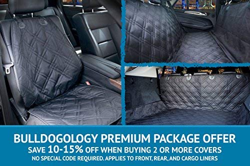 Bulldogology Premium Cargo Liner Cover for Dogs - Heavy Duty Durable Quality for SUVs and Cars - Waterproof, Non-Slip, Adjustable Straps, and Machine Washable (Large, Universal Fit)