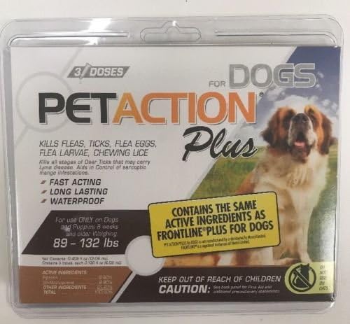 Petaction Plus For Extra Large Dogs 89-132 Lbs. 3 MonthsCompare To Frontline
