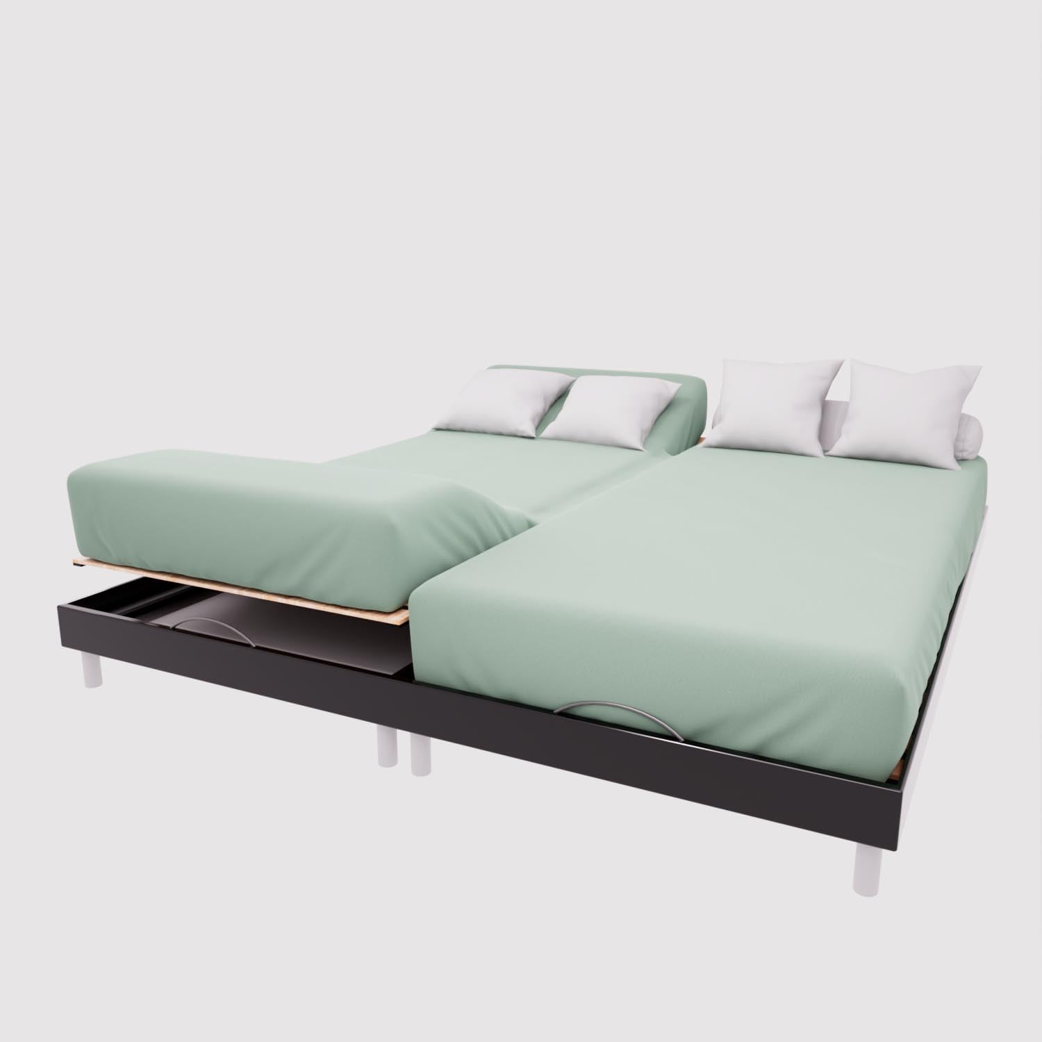 Soleil d'ocre, TPR Cotton Fitted Sheet 57 Thread Count 2 x 70 x 190 cm Plain Sea Green — image 1