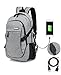 Laptop Backpack with USB Charging Port and Headphone Compartment, Fits 12-16 inch laptop and Notebook, Waterproof School Rucksack Business Knapsack Travel Daypack College Bookbag (grey-1)
