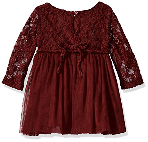 Youngland Baby Girls Lace Bodice Sparkle Tulle Dress, Burgundy, 18M - Thumbnail 2