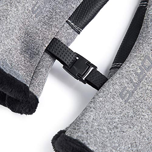 Napoo Lined Winter Riding Driving Running Skating Equestrian Gloves for Men Women Anti Slip Touch Screen (Gray, M)