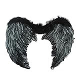 Dazone Black Angel Feather Wings Costume