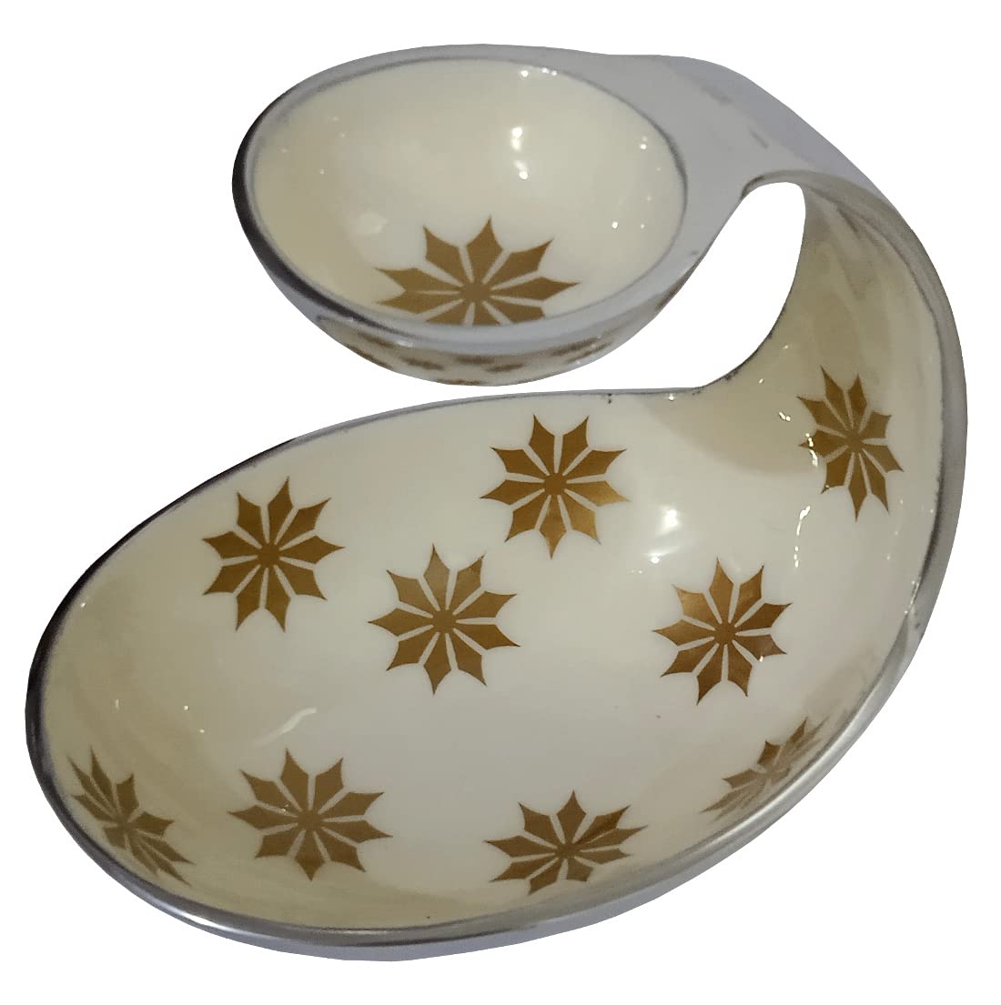 Purpledip Unique Serving Platter with Chutney Stand, Unique Table décor (10587)