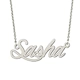 BYBWBL Sasha Name Pendant Necklace Silver Color