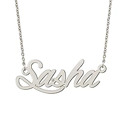 BYBWBL Sasha Name Pendant Necklace Silver Color