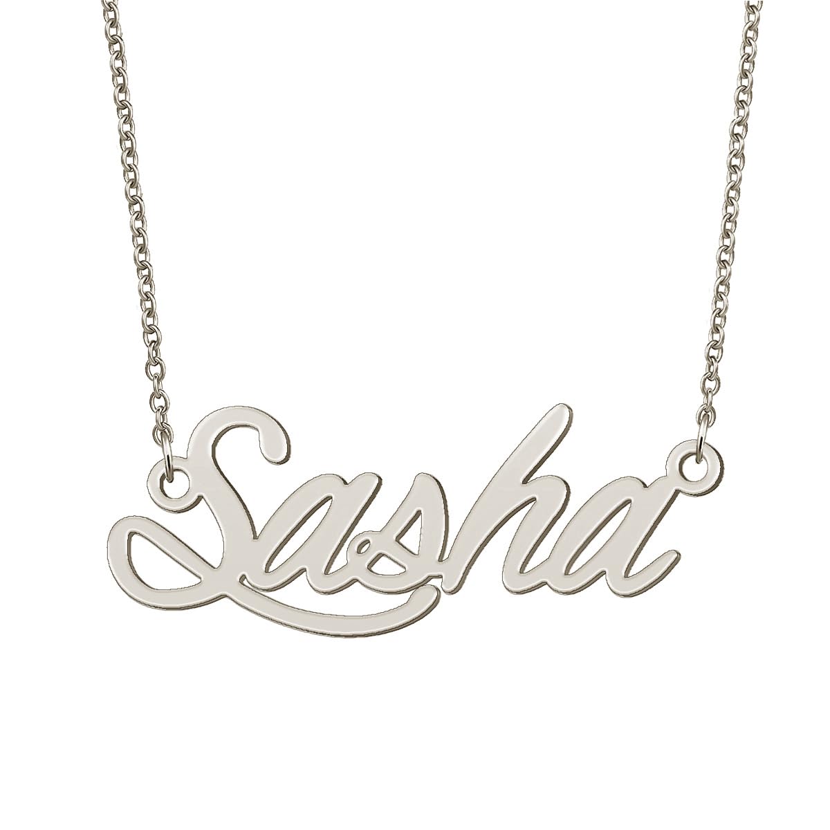 BYBWBL Sasha Name Pendant Necklace Silver Color
