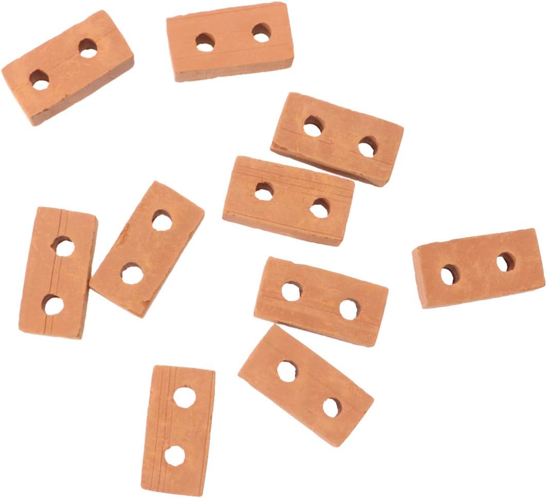 Amazon Com Heallily 50pcs Mini Red Brick Small Red Bricks Model Sand Table Bricks Decorative Clay Bricks Fairy House Building Bricks 2 Hole Bricks For Diy Crafts Sand Table Landscape Decoration Toys