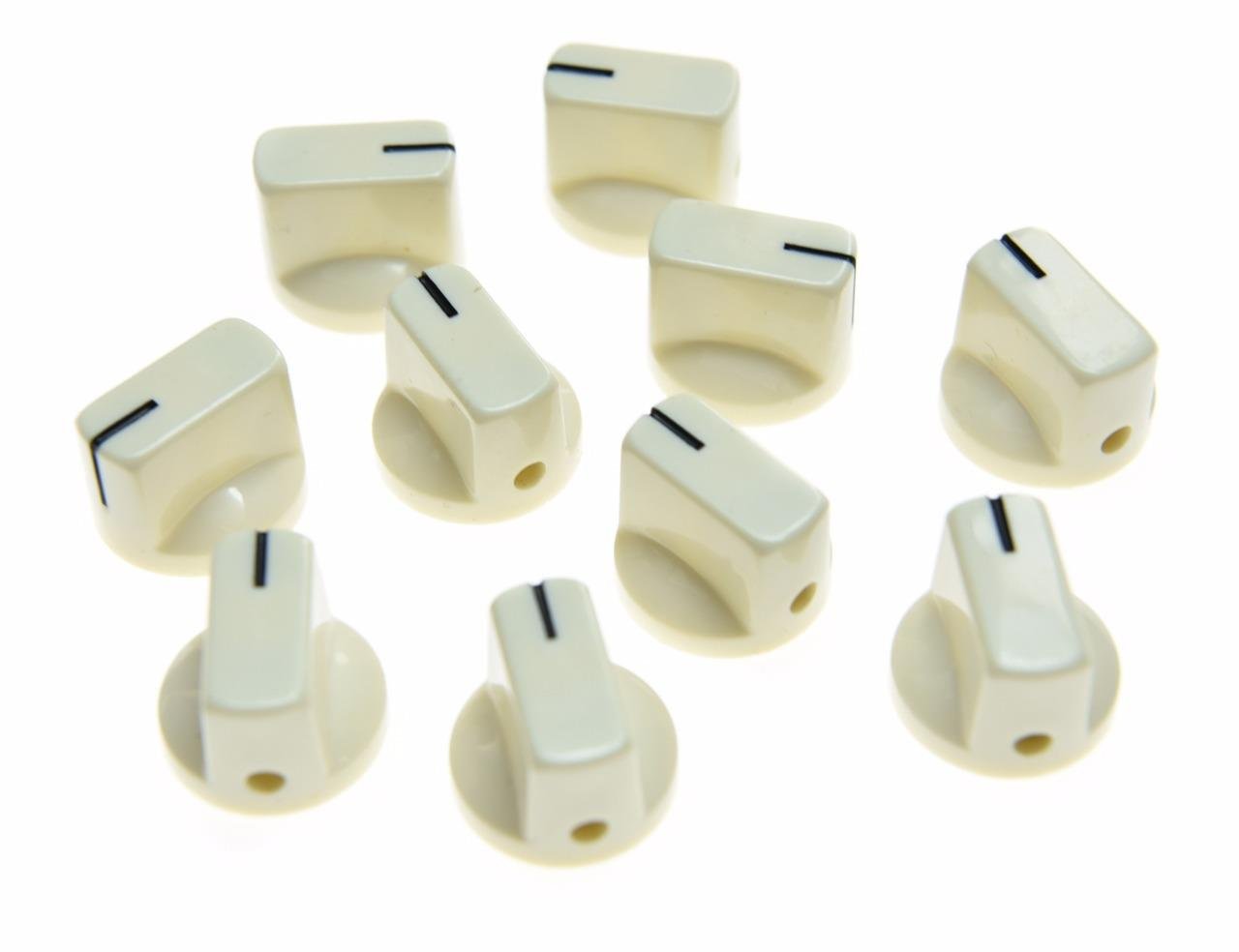 Dopro 10pcs Guitar AMP Effect Pedal Knobs Pointer Knob with Set Screw Aged White