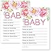 Cottage Floral Wishes for Girls Baby Shower Advice and Wish Cards - Parents Keepsake Wishing Well Birthday Memories Ideas Pack of 20 4x6 Set