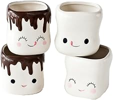 Cute Marshmallow Shaped Hot Chocolate Mugs-Ceramic-Set of 4