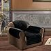 Elegance Linen Quilted Pet Dog Children Kids - Furniture Protector- Microfiber Slip Cover Black Chair