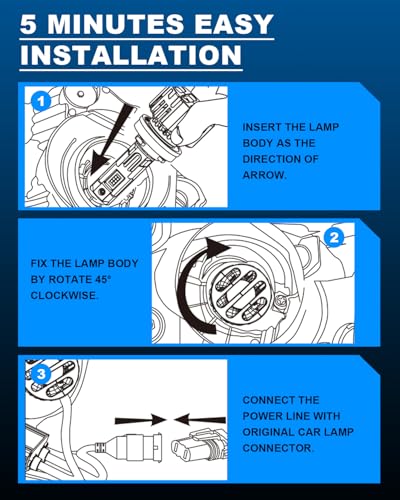 KOHYIER HIR2 LED Bulb 40000LM 180W 800% More Light, Ultra Bright 6500K White HIR2 9012 LED 12V 24V Plug & Play, Pack of 2