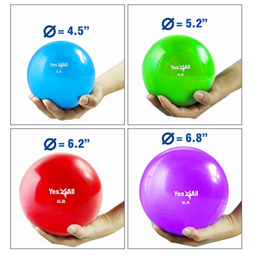 Yes4All Soft Weighted Toning Ball / Soft Medicine Sand Ball Great for Exercise, Workout