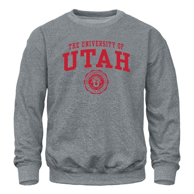 Barnesmith University of Utah Utes Crewneck Sweatshirt, Heritage, Charcoal Grey, XX-Large Image