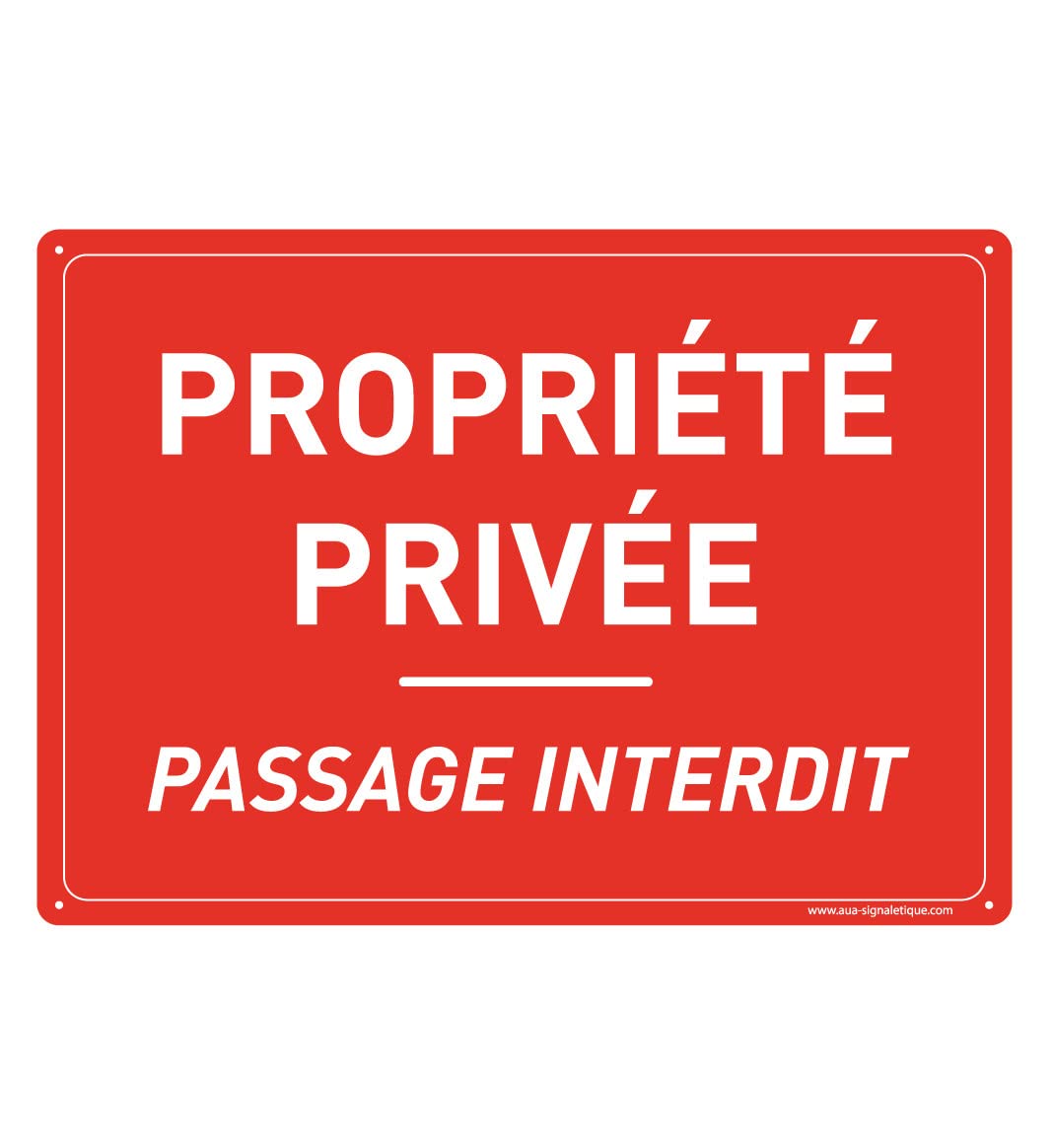 AUA SIGNALETIQUE 202135-AP-p-210x150 Panel, Private Property not Passed, 210 x 150 mm