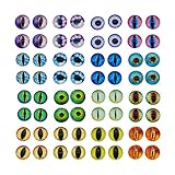 300PCS 6MM Round Glass Dragon Cat Eye Craft Cabochon Cameo for Jewelry Bezel Setting or Doll Eyes Crafts Making
