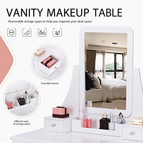 image for VIVOHOME Makeup Vanity Set with 5 Drawers and 1 Removable Organizer, D